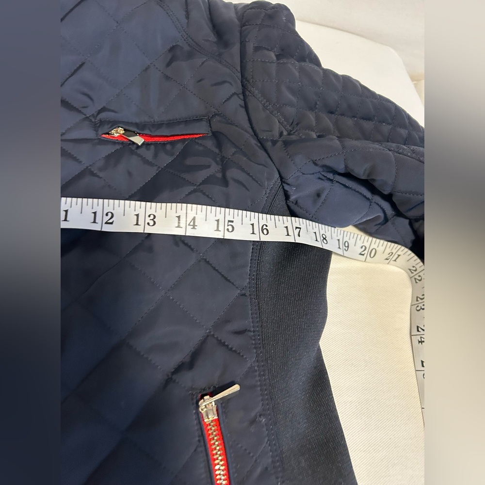 ZARA navy quilted moto jacket - Picture 9 of 14